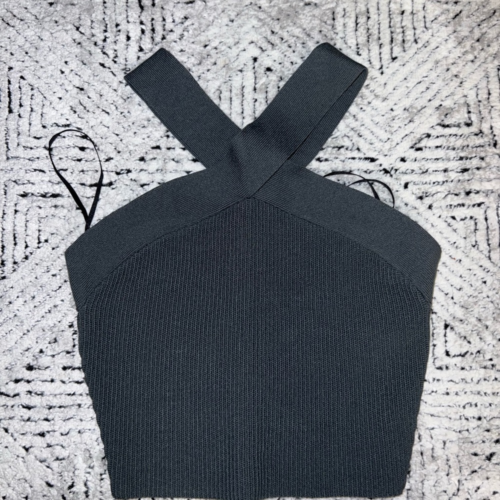 Emerald green halter crop top